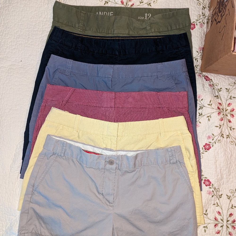 6 total pairs size 12 j. Crew shorts